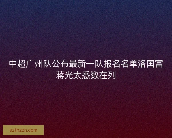 中超广州队公布最新一队报名名单洛国富蒋光太悉数在列
