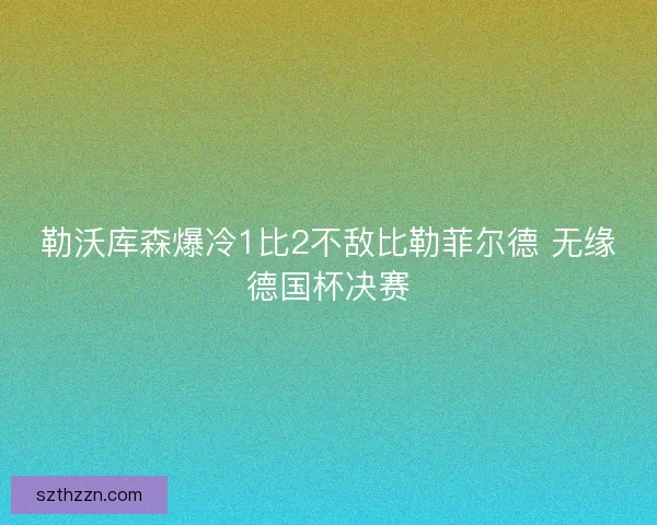 勒沃库森爆冷1比2不敌比勒菲尔德 无缘德国杯决赛 勒沃库森爆冷1比2不敌比勒菲尔德 无缘德国杯决赛
